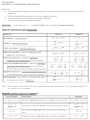 College Prep Sheet - Section 5a - Getting Ready For Chapter 5