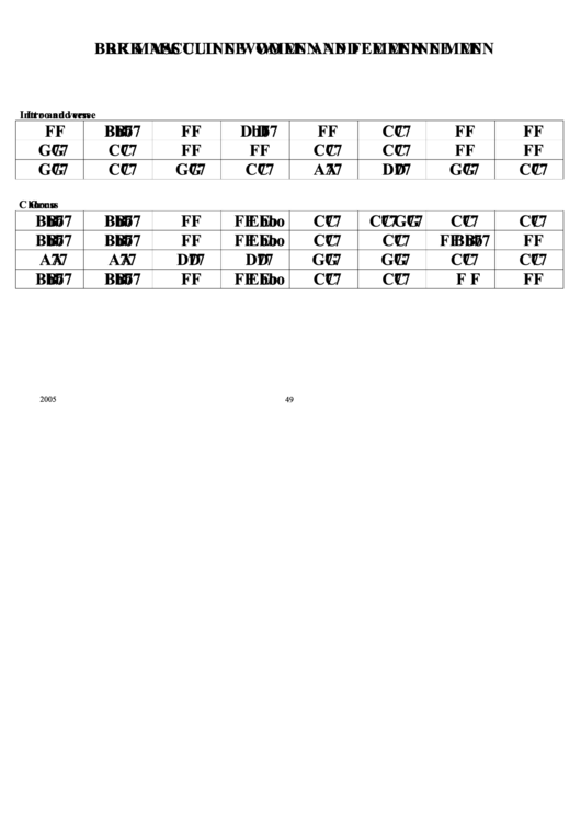 Brk Masculine Women And Femenine Men Chord Chart Printable pdf