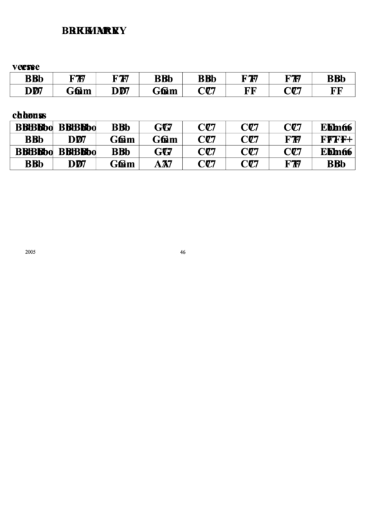 Brk Mary Chord Chart Printable pdf