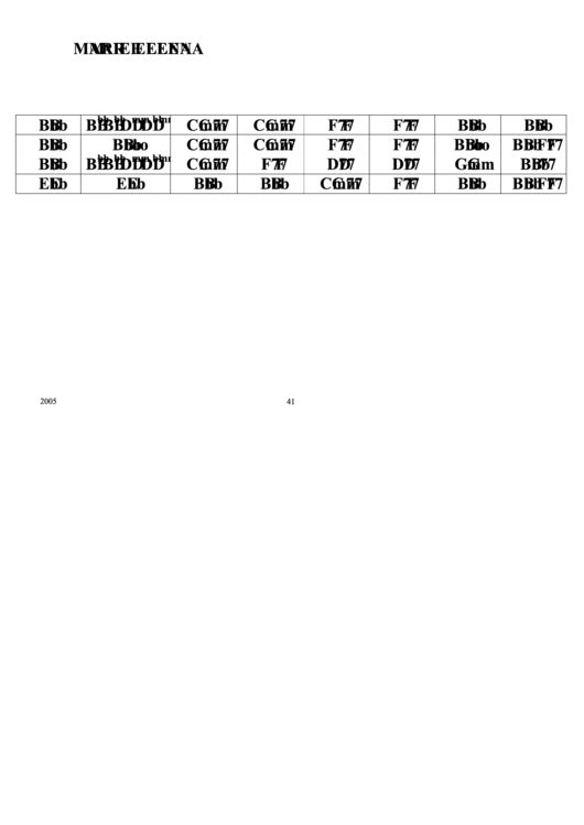 Jazz Chord Chart - Marie Elena Printable pdf