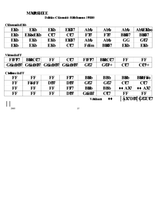 Margie Chord Chart Printable pdf