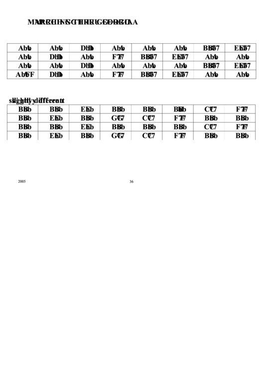 Marching Thru Georgia Chord Chart Printable pdf