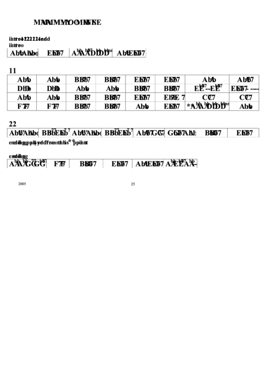 Mammy O Mine Chord Chart Printable pdf