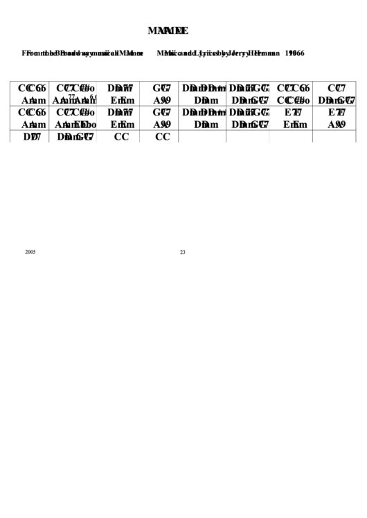 Jazz Chord Chart - Mame Printable pdf