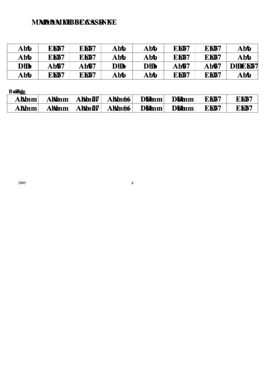 Madam Becassine Chord Chart Printable pdf