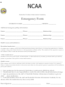 Ncaa Emergency Form - Nashville Christian Advancement Academy