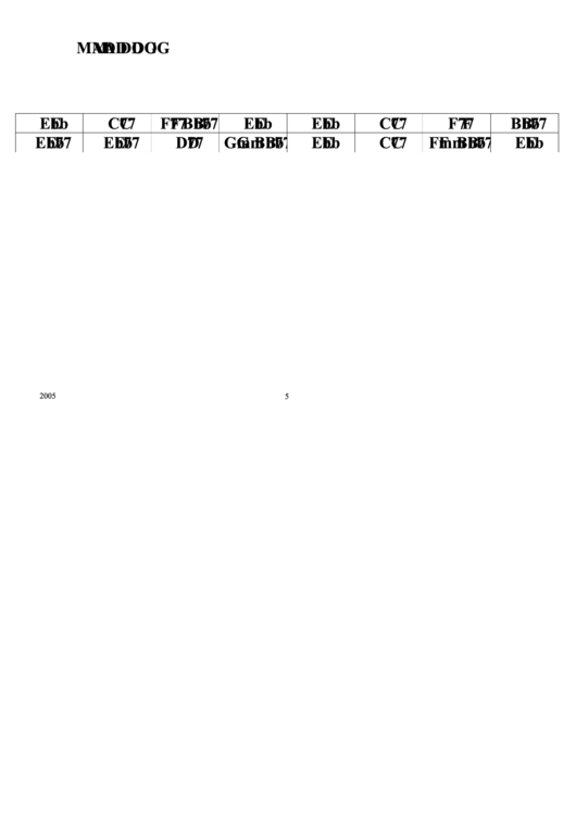 Mad Dog Chord Chart Printable pdf