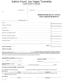Memorandum Of Costs And Disbursements Form