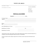 Rental Tax Form - Town Of Argo