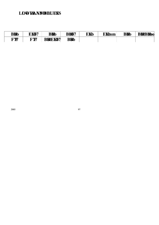 Jazz Chord Chart - Lowland Blues Printable pdf