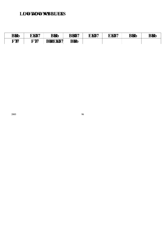 Lowdown Blues Chord Chart Printable pdf