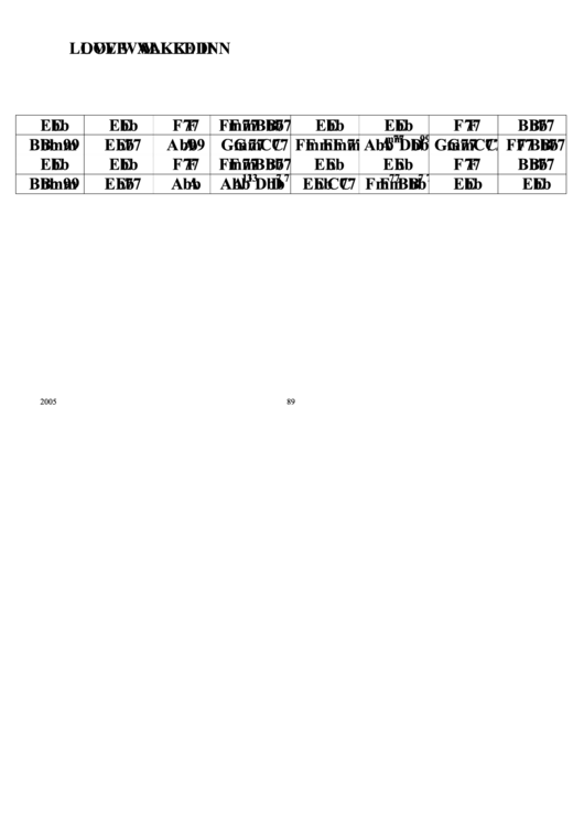 Love Walked In Chord Chart Printable pdf