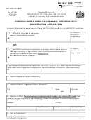 Form Dfi/corp/521 - Foreign Limited Liability Company - Certificate Of Registration Application