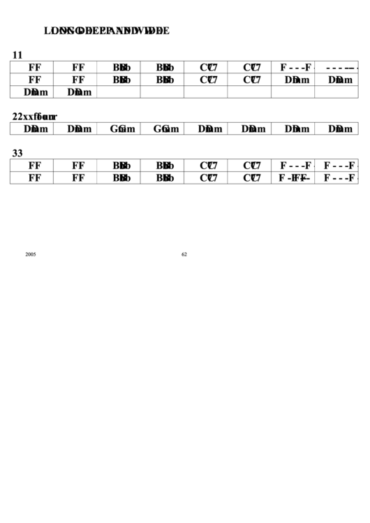 Jazz Chord Chart - Long Deep And Wide 2005 Printable pdf