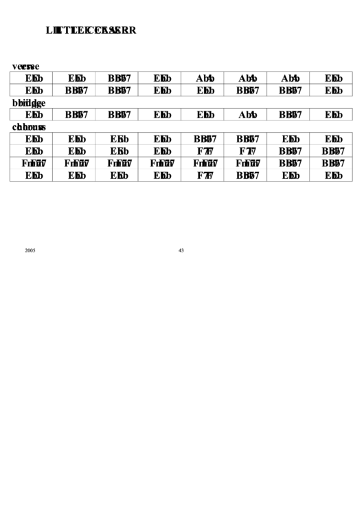 Little Ceaser Chord Chart Printable pdf