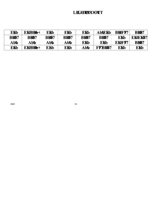 Lights Out Chord Chart Printable pdf