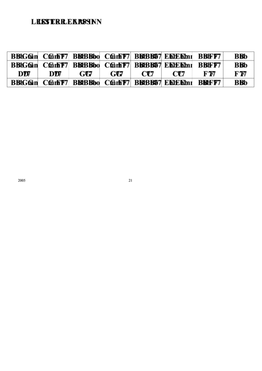 Lester Leaps In Chord Chart Printable pdf