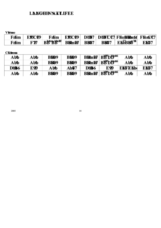 Jazz Chord Chart - Laughin At Life Printable pdf