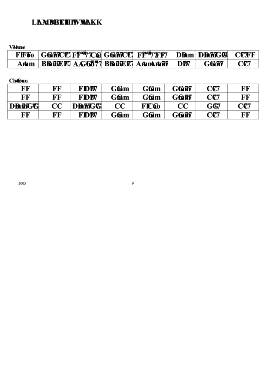 Lambeth Walk Chord Chart Printable pdf