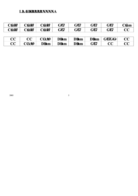 La Hababanana Chord Chart Printable pdf