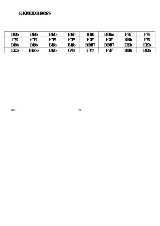 Knee Drops Chord Chart Printable pdf