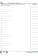 Identity Properties Of Multiplication Worksheet Printable pdf