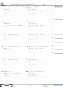 Finding Identity Property Of Multiplication Worksheet Printable pdf