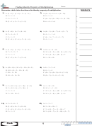 Finding Identity Property Of Multiplication Worksheet Printable pdf