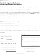 Facsimile Signature Declaration For Personal Property Statement(s) Form