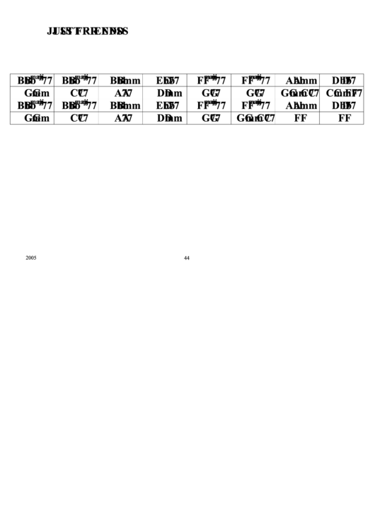 Just Friends Chord Chart Printable pdf