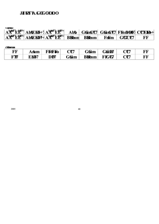 Just A Gigolo Chord Chart Printable pdf