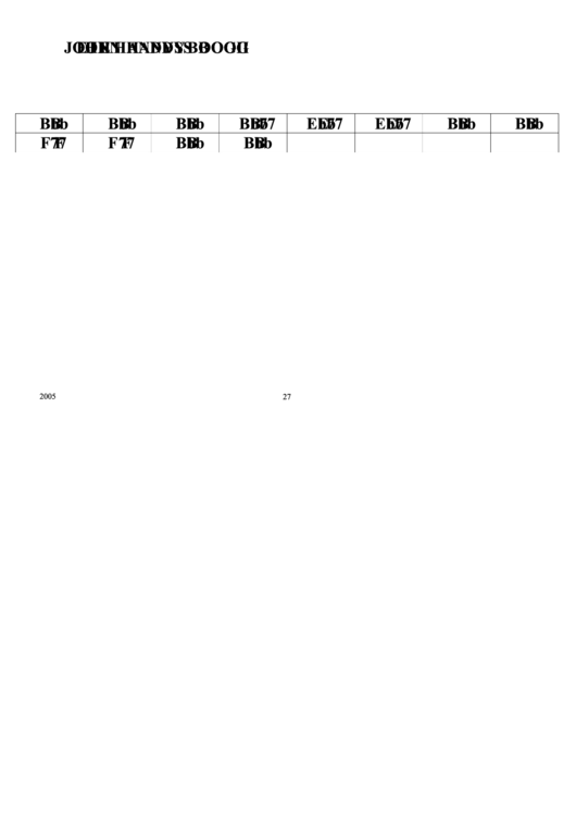 Jazz Chord Chart - John Handys Boogie Printable pdf