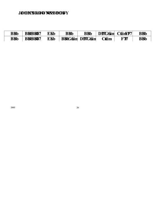 John Browns Body Chord Chart Printable pdf