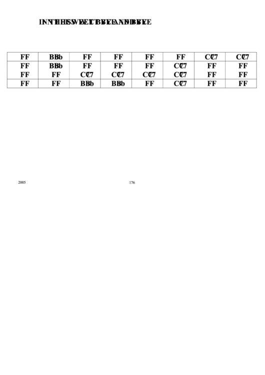 Jazz Chord Chart - In The Sweet Bye And Bye Printable pdf