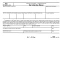 Tax Collection Waiver Form - Department Of Treasury - Internal Revenue Service