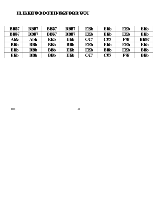 I Like To Do Things For You Chord Chart Printable pdf