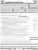 California Form 3565 - Small Business Stock Questionnaire - 2009