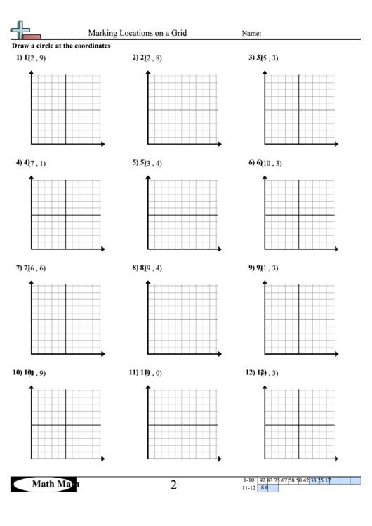 Marking Locations On A Grid Worksheet Printable pdf