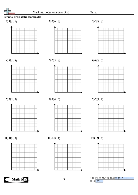 Marking Locations On A Grid Worksheet Printable pdf