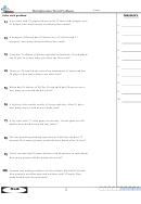Multiplication Word Problems Worksheet With Answer Key