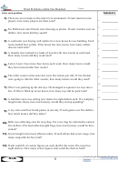 Word Problems Within One Hundred Worksheet Printable pdf