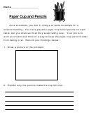 Paper Cup And Pencils Group Work Sheet