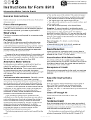 Instructions For Form 8910 - Alternative Motor Vehicle Credit - 2012 Printable pdf