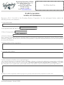 Fillable Profit Corporation Articles Of Continuance Form - Wyoming Secretary Of State - 2012 Printable pdf