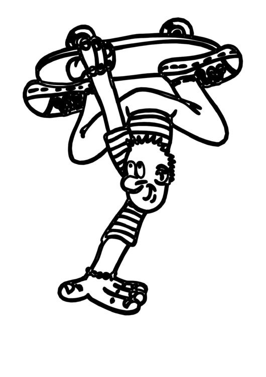 Skater Boy Coloring Sheet Printable pdf