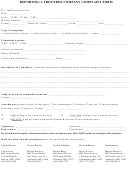 Reporting A Tree/tree Company Complaint Form - Maryland
