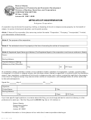 Form 08-411 - Articles Of Incorporation Form - Department Of Community And Economic Development - Division Of Banking, Securities, And Corporations - Corporation Section