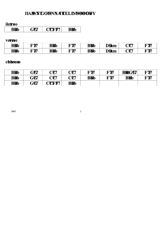 I Aint Gonna Tell Nobody Chord Chart Printable pdf