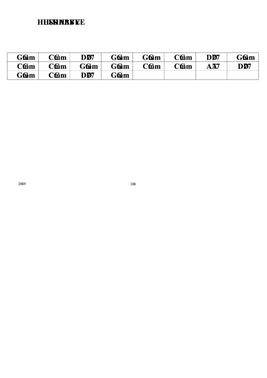 Jazz Chord Chart - Hushabye Printable pdf