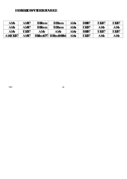 Home On The Range Chord Chart